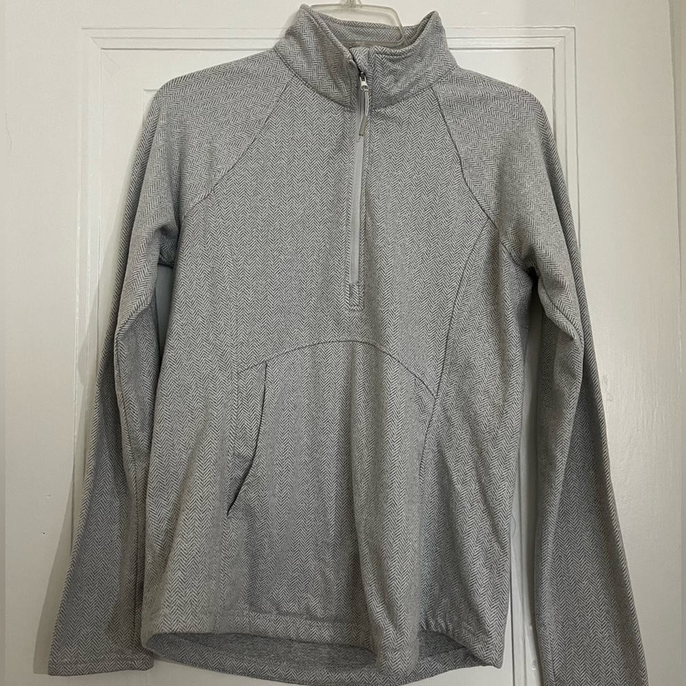 MOVING SALE - MOST GO - 
Fitted Herringbone Quarter Zip Sweater